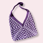 Handmade Purple Shoulder Bag | Crochet Cotton Purse