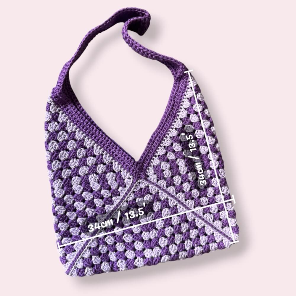 Handmade Purple Shoulder Bag | Crochet Cotton Purse