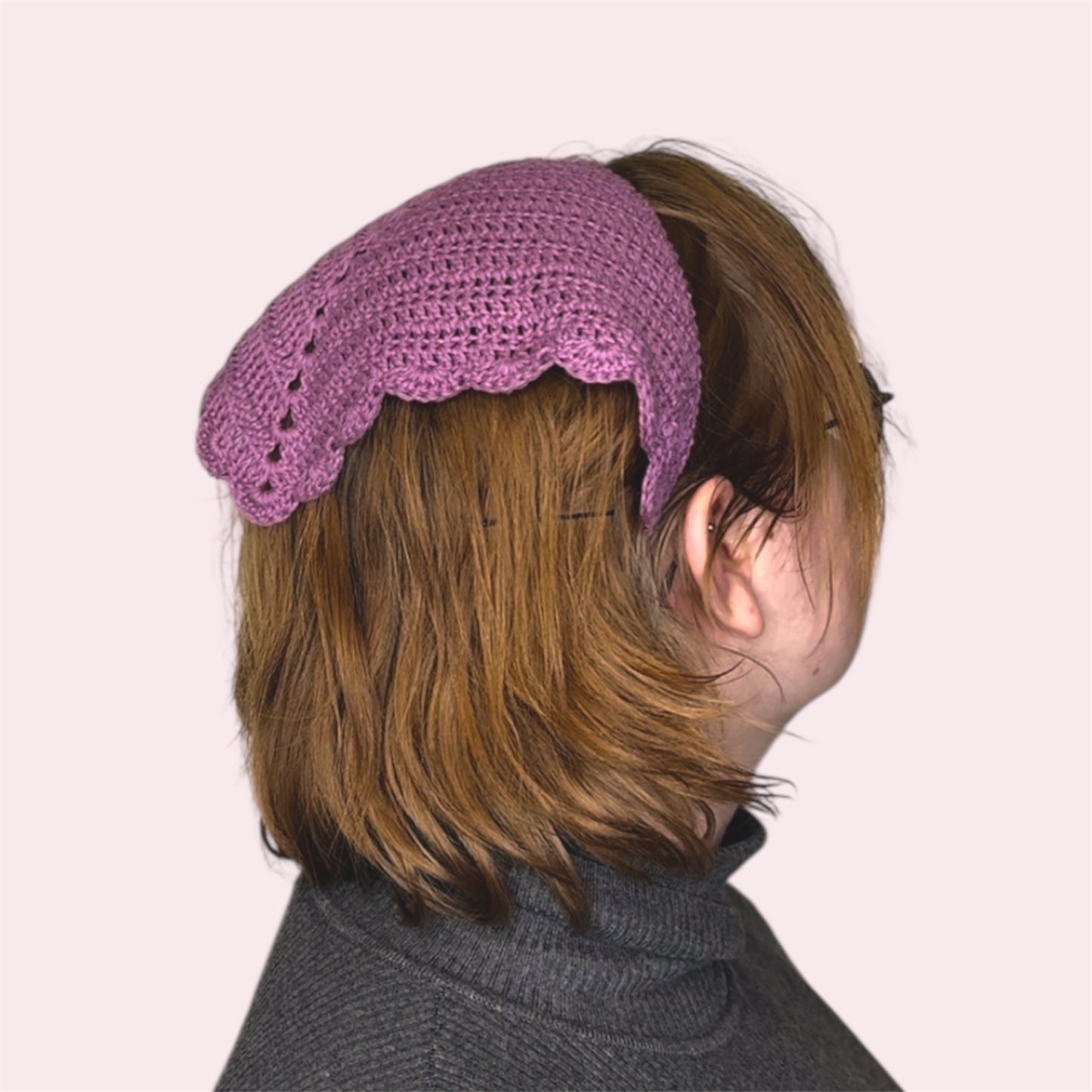 Scallop hair bandana - digital crochet pattern