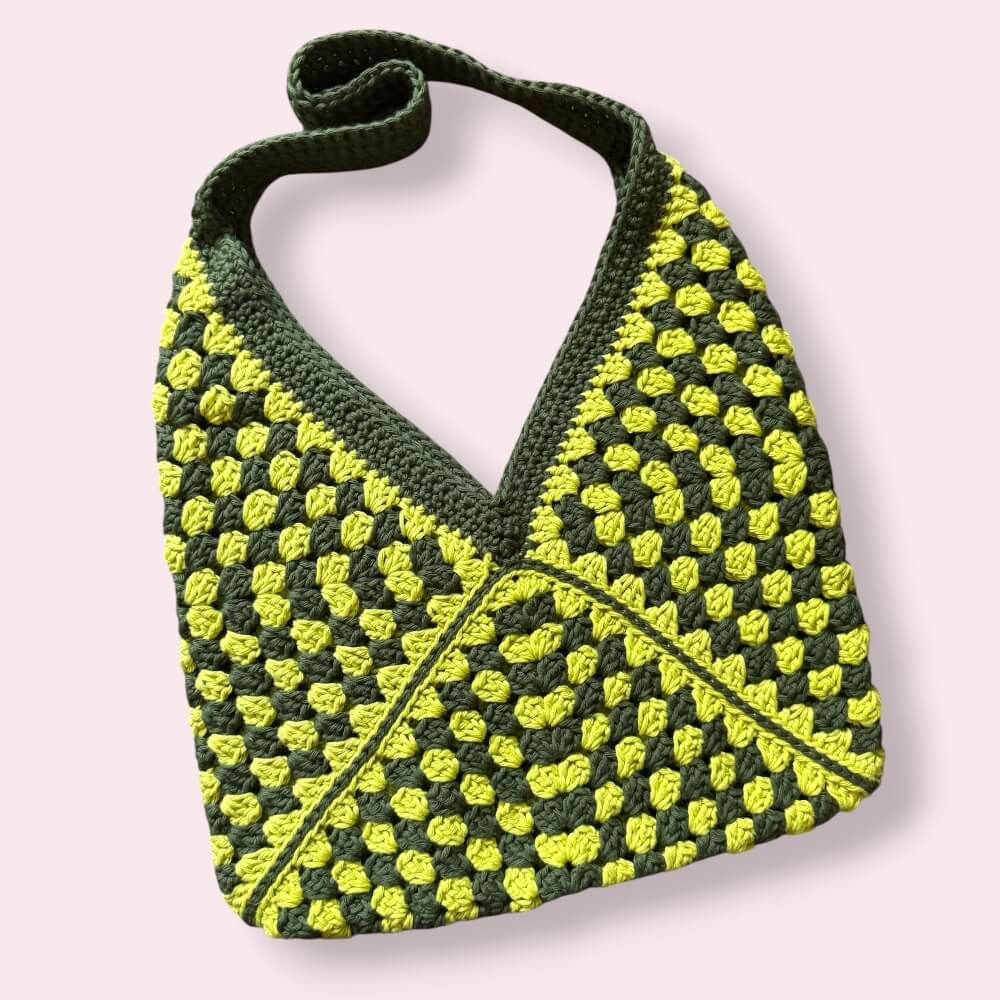Handmade Green Shoulder Bag | Crochet Cotton Purse