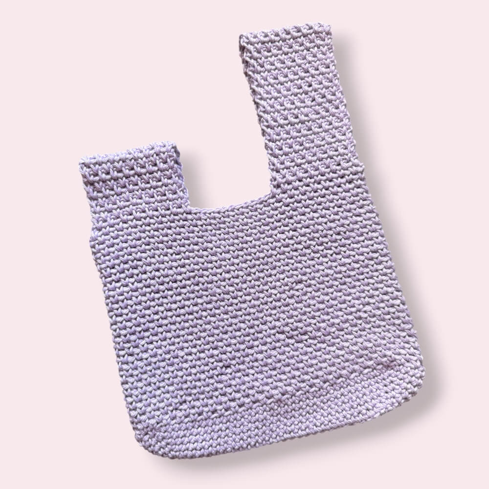 Lilac Japanese Knot Bag | Handmade Crochet Wristbag