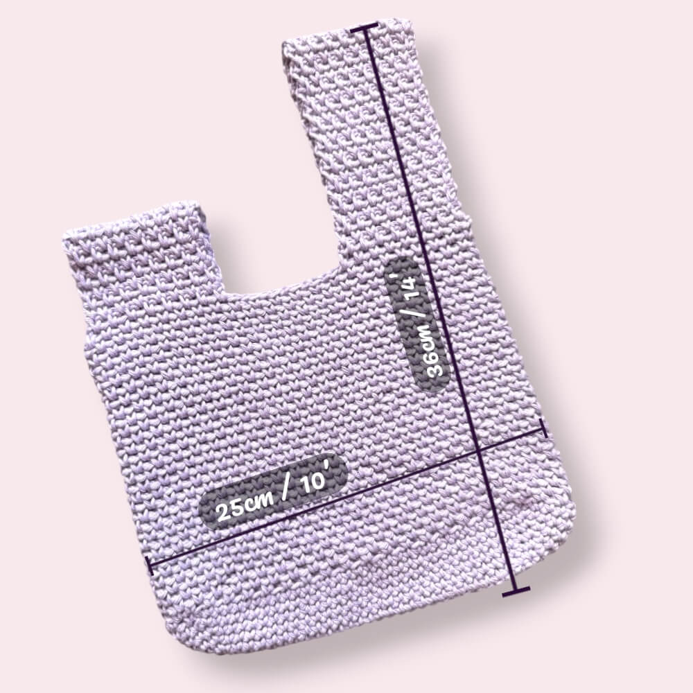 Lilac Japanese Knot Bag | Handmade Crochet Wristbag