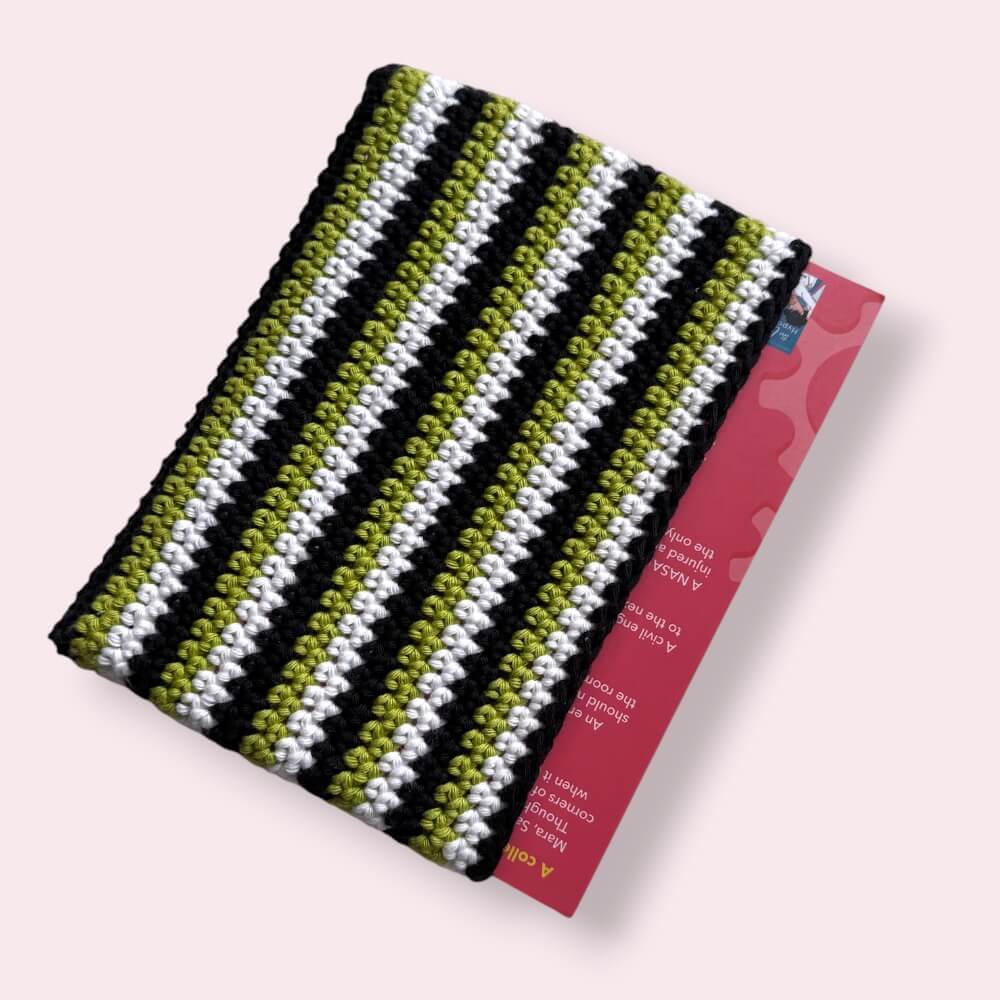 Beetlejuice Handmade Book Sleeve | Crochet Cotton Slip Case
