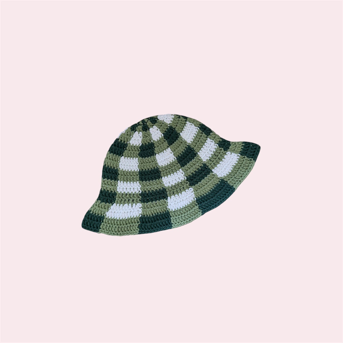 Green gingham bucket hat