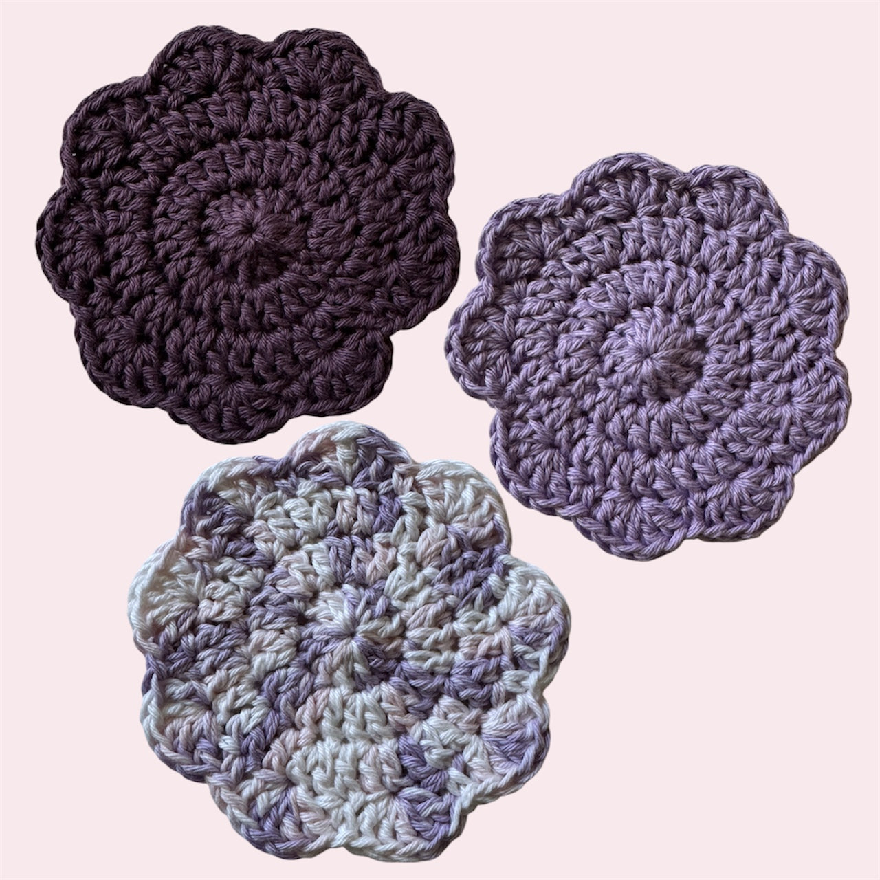 6pc purple coaster set
