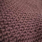 Up close texture shot of brown japanese knot bag