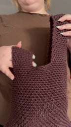 Brown Japanese Knot Bag | Handmade Crochet Wristbag